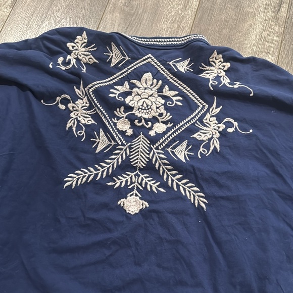 Johnny Was M Open Front Kimono Top Linen Embroidered. - Picture 5 of 5